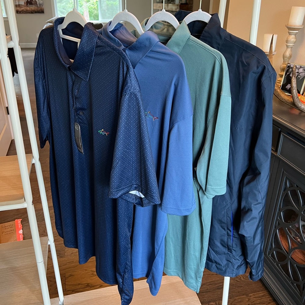 4 Greg Norman NWB NWT Polo Golf shirts and jacket
